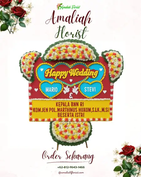 Papan Bunga Pernikahan Karanggambas
